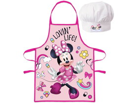 Dětská zástěra s kuchařskou čepicí Minnie Mouse