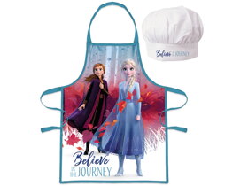 Dívčí zástěra s čepicí Frozen II Anna a Elsa