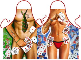 Zástěry Sexy hráč a hráčka pokeru