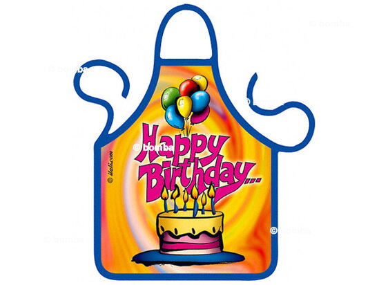 Mini zástěra na láhev Happy Birthday