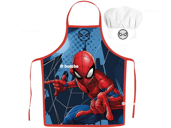 Chlapecká zástěra s kuchařskou čepicí Spiderman
