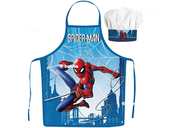 Chlapecká zástěra s čepicí Spiderman Skyline