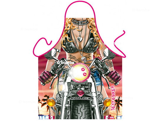 Zástěra Sexy žena na motorce