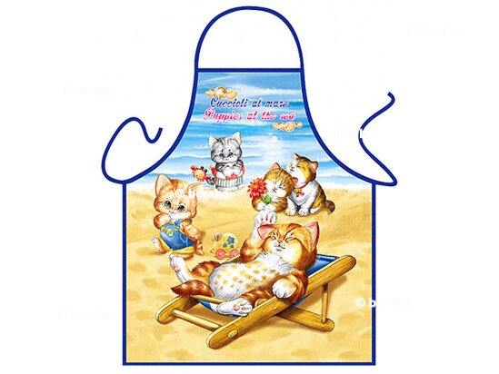 Dětská zástěra Koťata na pláži