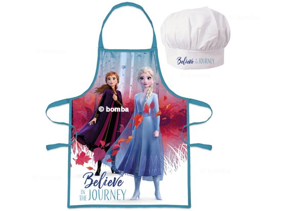 Dívčí zástěra s čepicí Frozen II Anna a Elsa