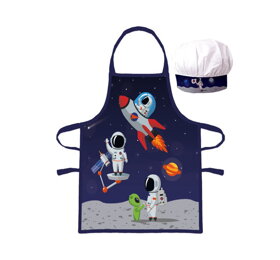 Dětská zástěra s kuchařskou čepicí Kosmonauti